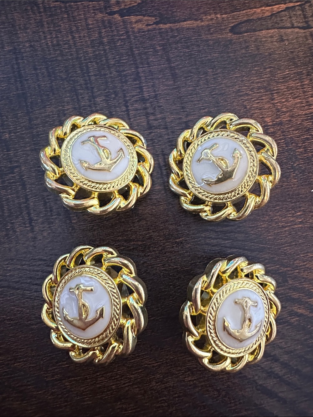 Vintage Gold-Tone nautical Buttons - Set of 4